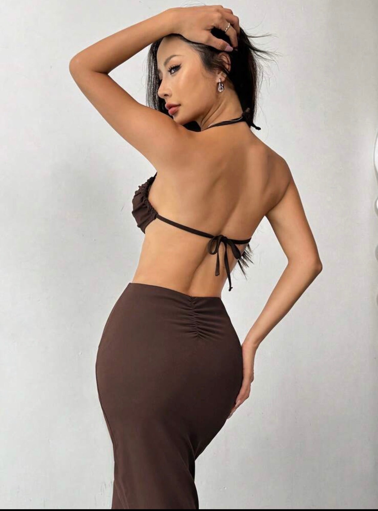 Set "Moca Dream" - Top y Falda Maxi Drapeada