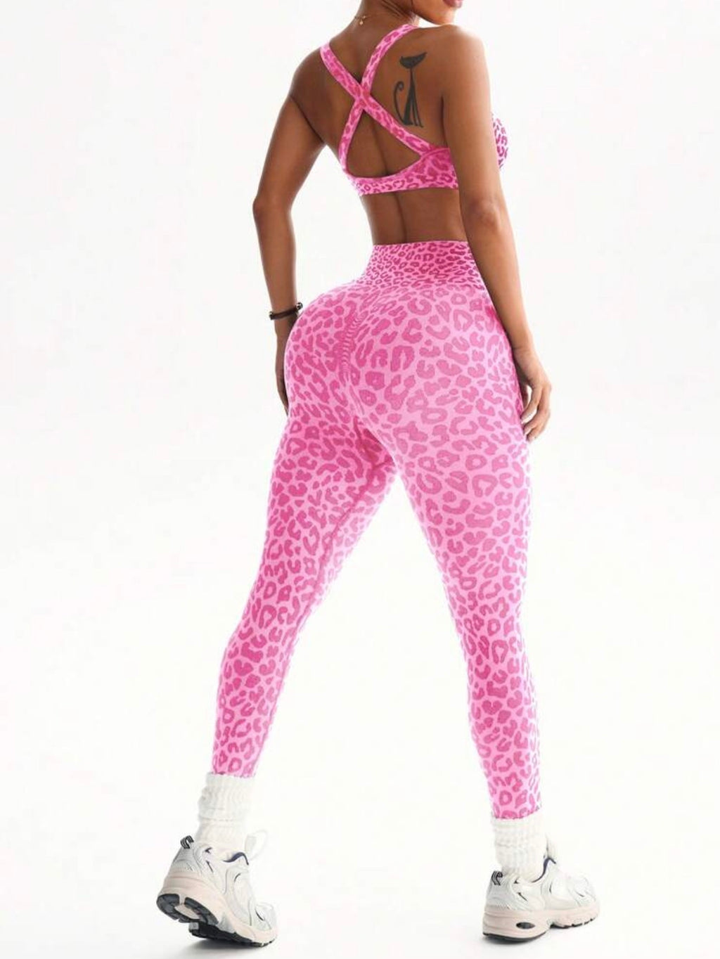 Conjunto Deportivo Animal Print Rosa de 2 Piezas
