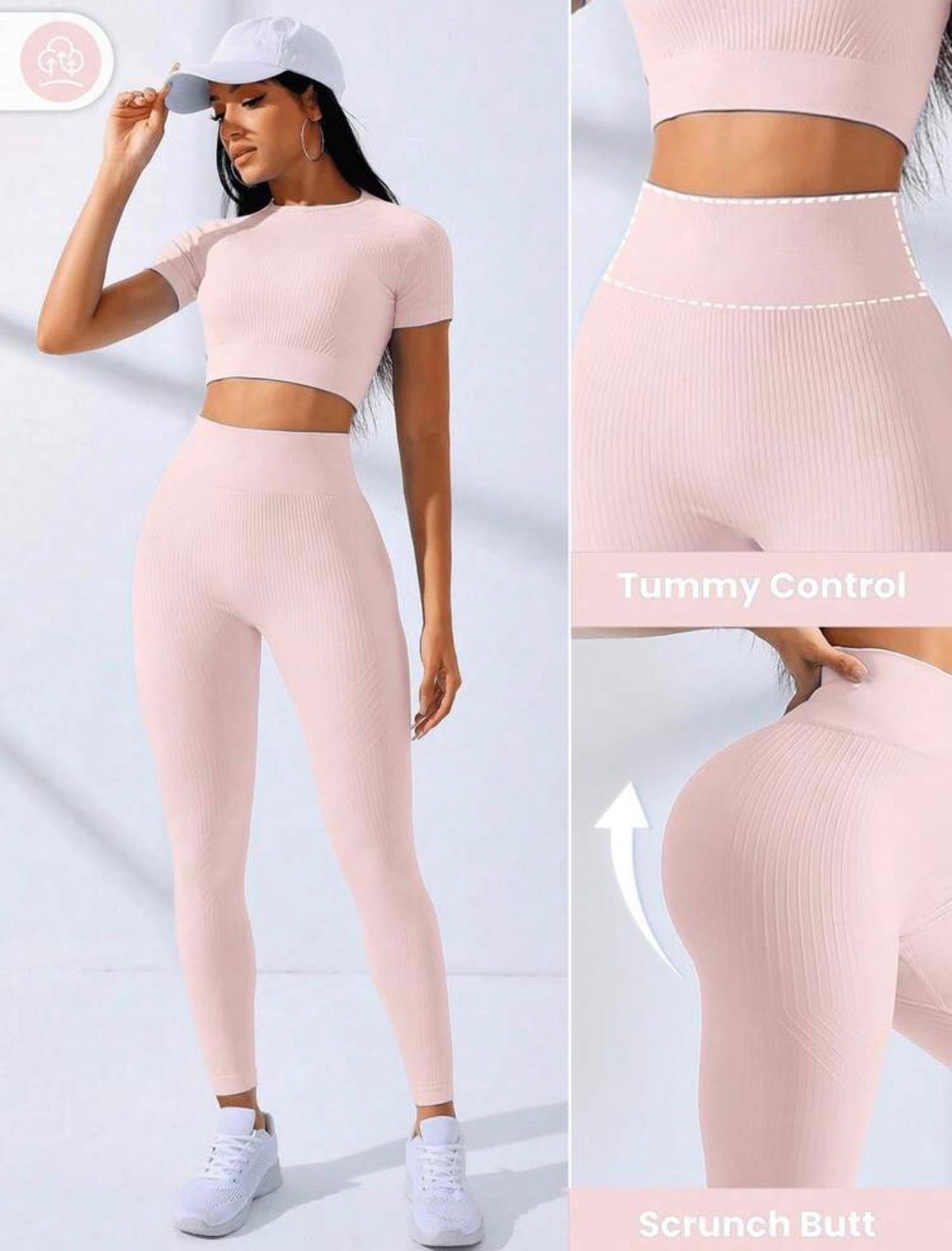 Conjunto Deportivo de Dos Piezas Seamless Premium – Efecto Push-Up y Secado Rápido