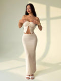 Conjunto "Sand Goddess" – Top Strapless y Falda de Sirena