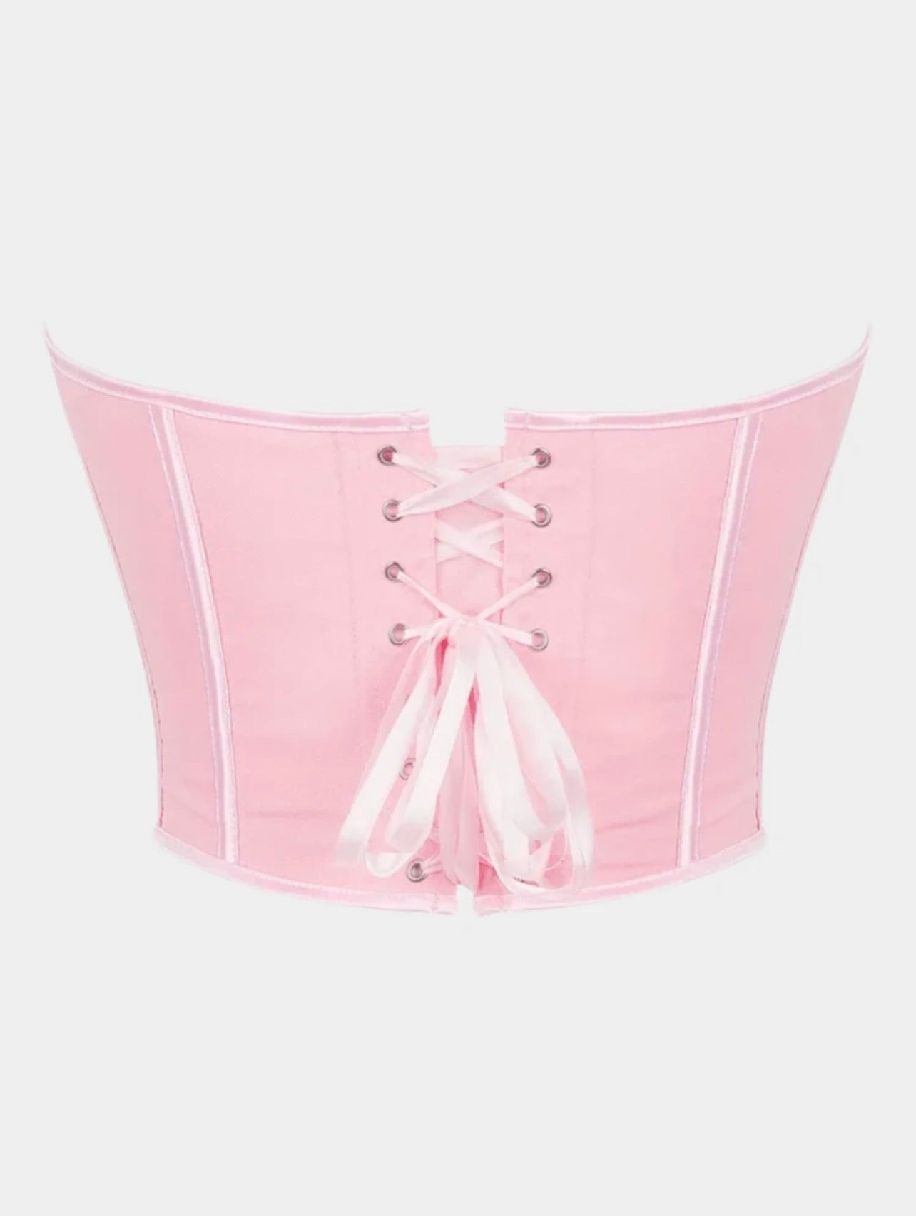 Corsé Bustier de Malla Rosa Pastel