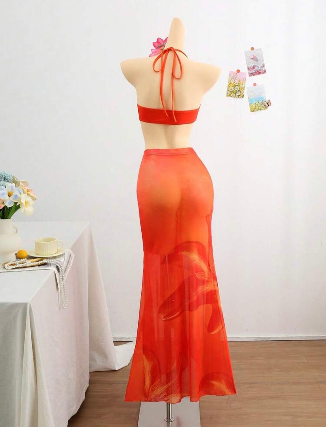 Vestido Mini Mesh Efecto Denim (Conjunto Transparente) - Ilusión Índigo