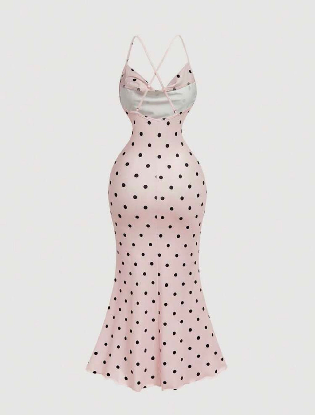 Vestido Maxi Florence – Escote Drapeado Satinado Mix Lunares y Flores