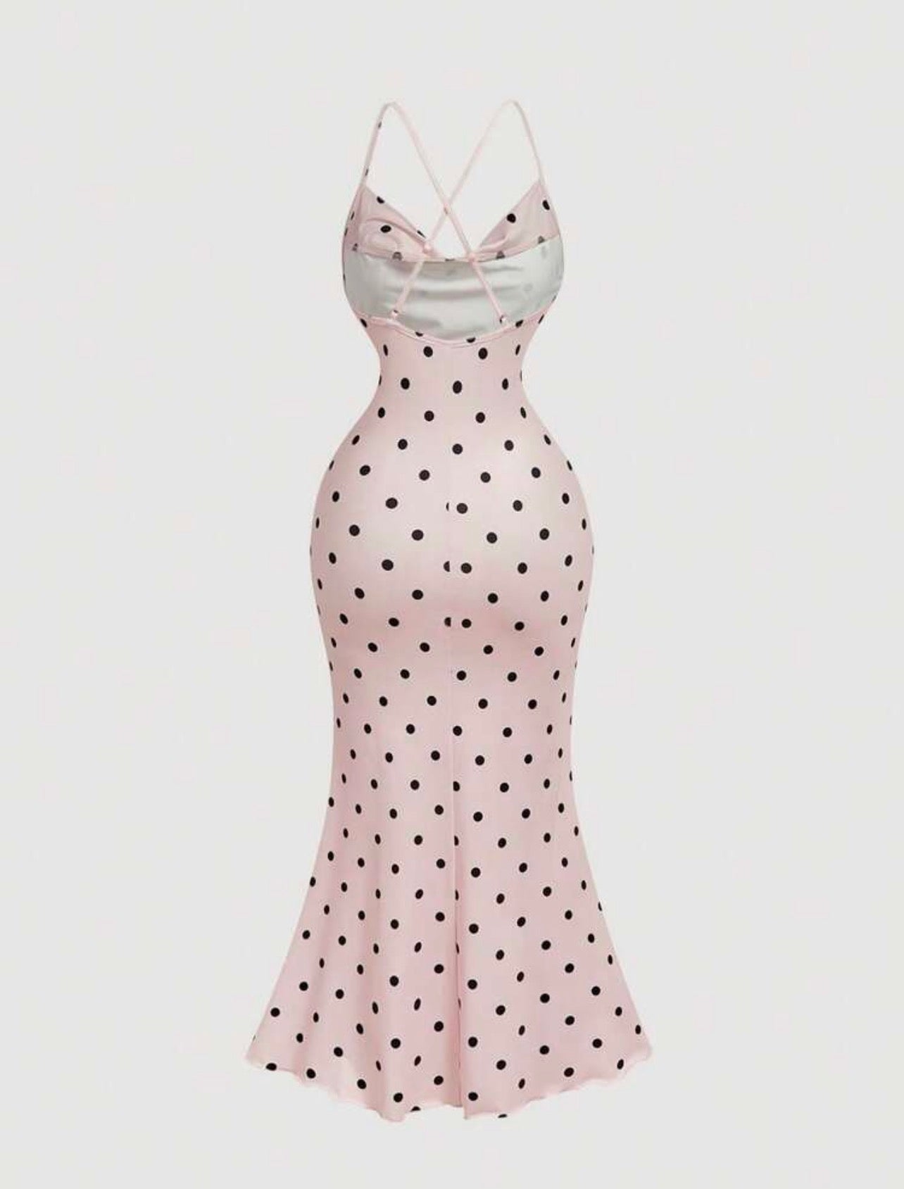 Vestido Maxi Florence – Escote Drapeado Satinado Mix Lunares y Flores