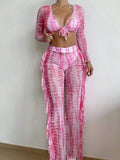 🌸 Set Playero Premium de 4 Piezas – Estilo Tie-Dye Rosa