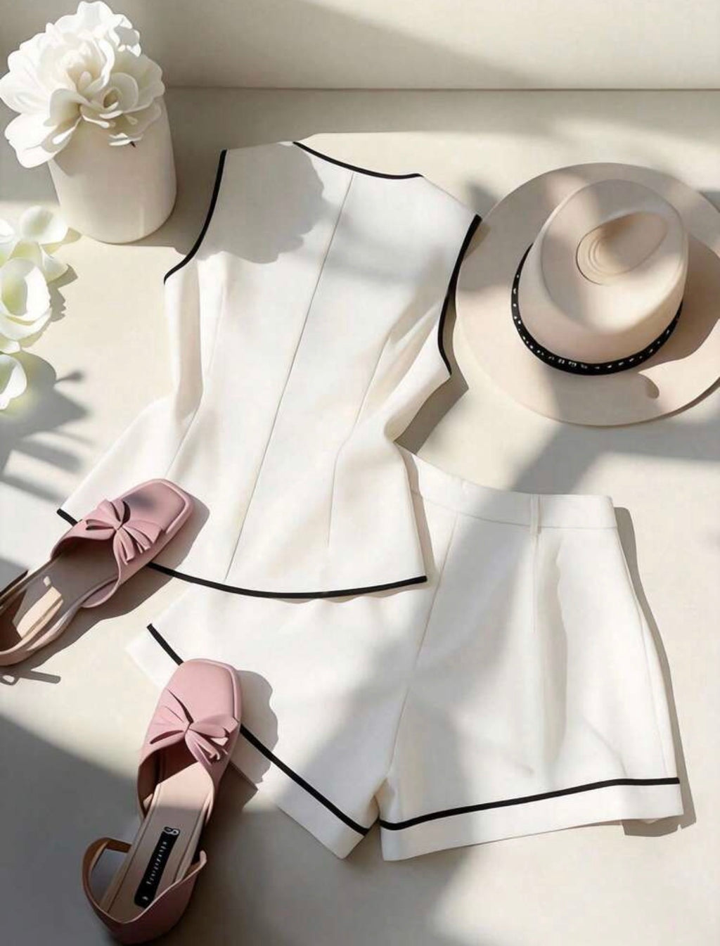 Set Sastrero Monaco – Chaleco con Vivos Contraste y Shorts