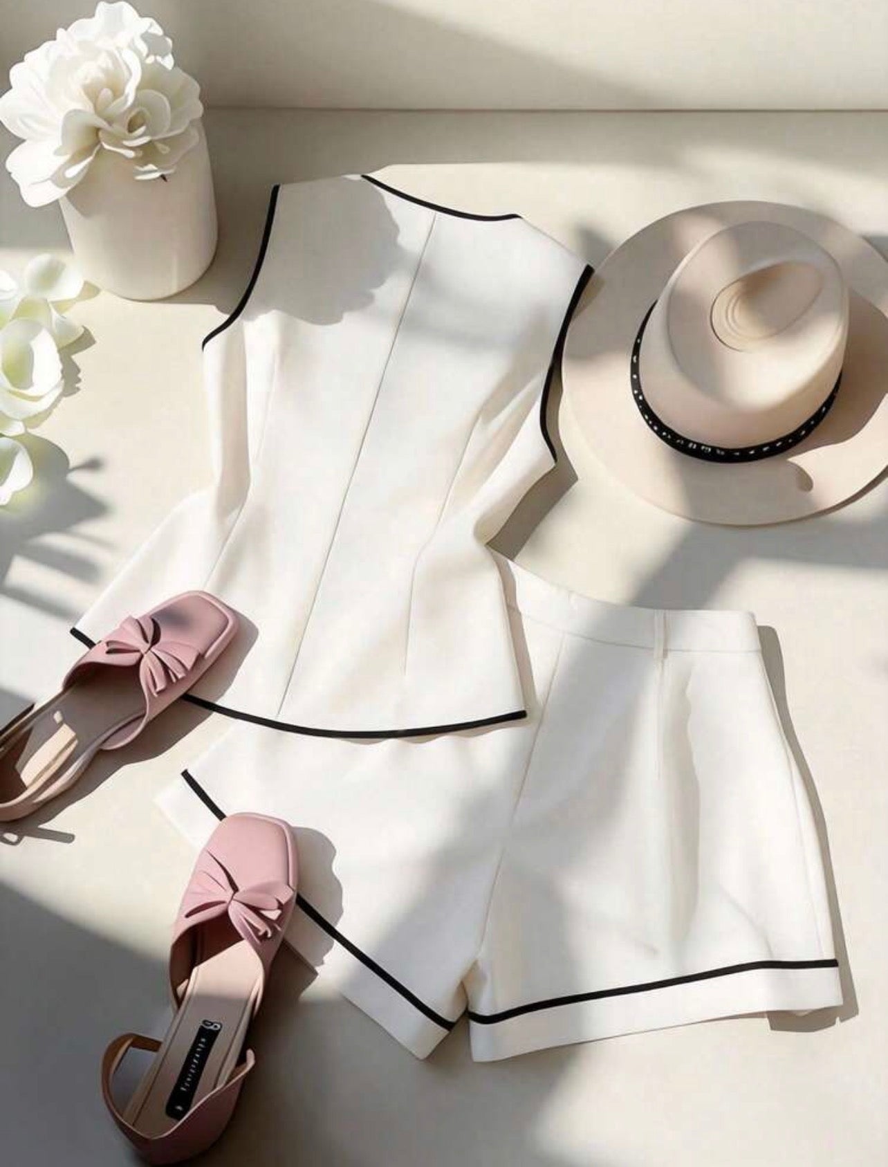 Set Sastrero Monaco – Chaleco con Vivos Contraste y Shorts