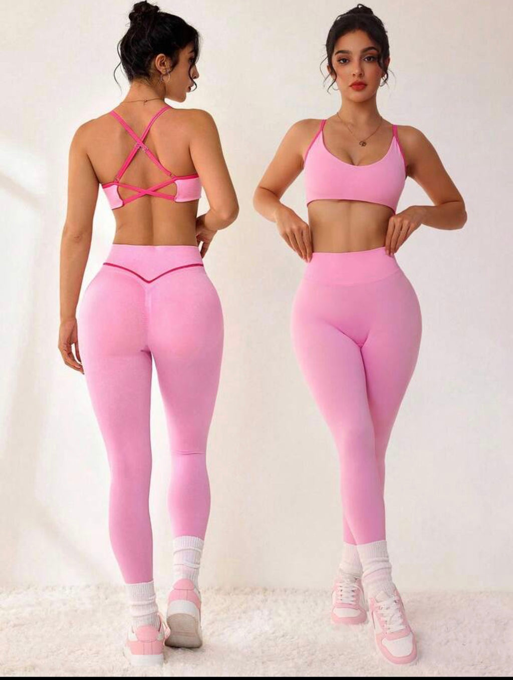 Conjunto Deportivo Seamless Premium – Rosa Pastel