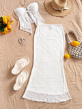 Conjunto Maxi de Malla Texturizada Dos Piezas - Arena Blanca