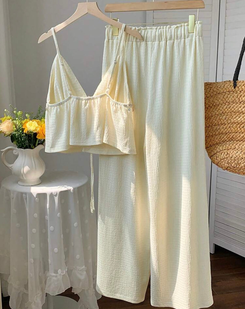 Conjunto Resort Plisado Dos Piezas - Vainilla Soft