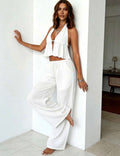 Conjunto de Dos Piezas Playero "Ibiza Vibe" – Blanco