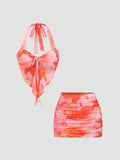 Conjunto de Falda y Top Pañuelo Floral - Hibisco Rosa