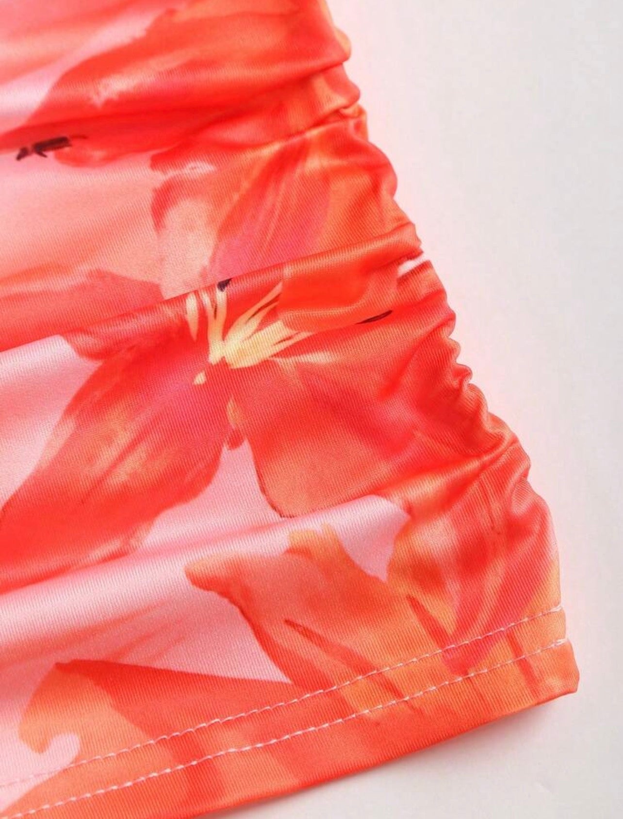 Conjunto de Falda y Top Pañuelo Floral - Hibisco Rosa