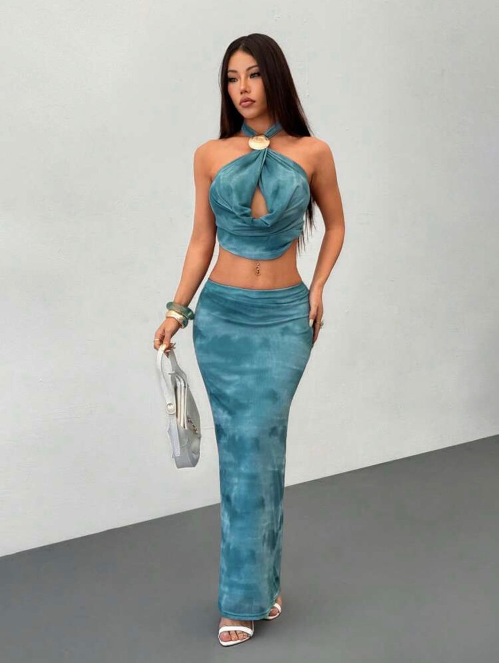 Conjunto Dos Piezas Halter y Falda Maxi "Oasis"