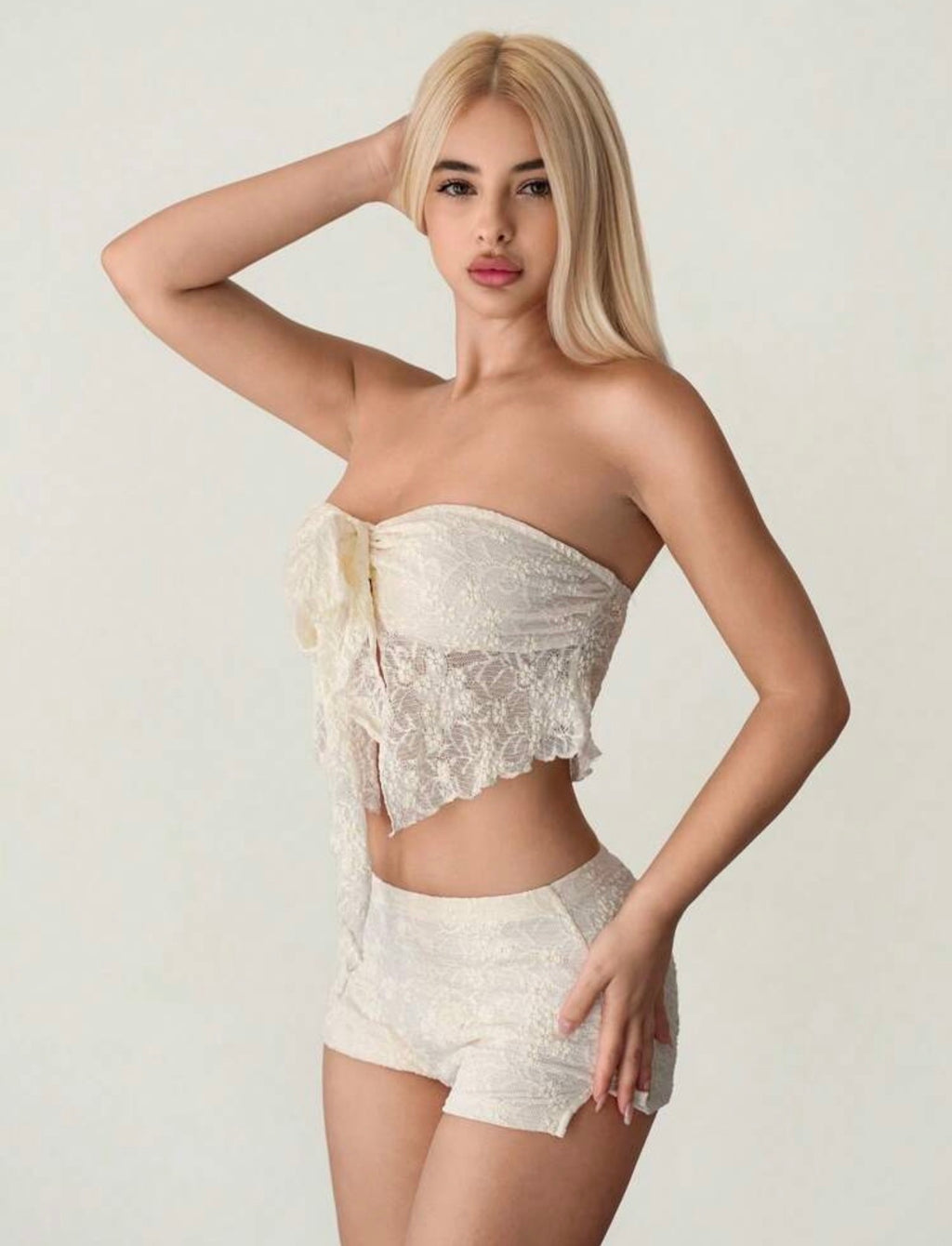 Conjunto de Encaje Dos Piezas - Ángel Coquette