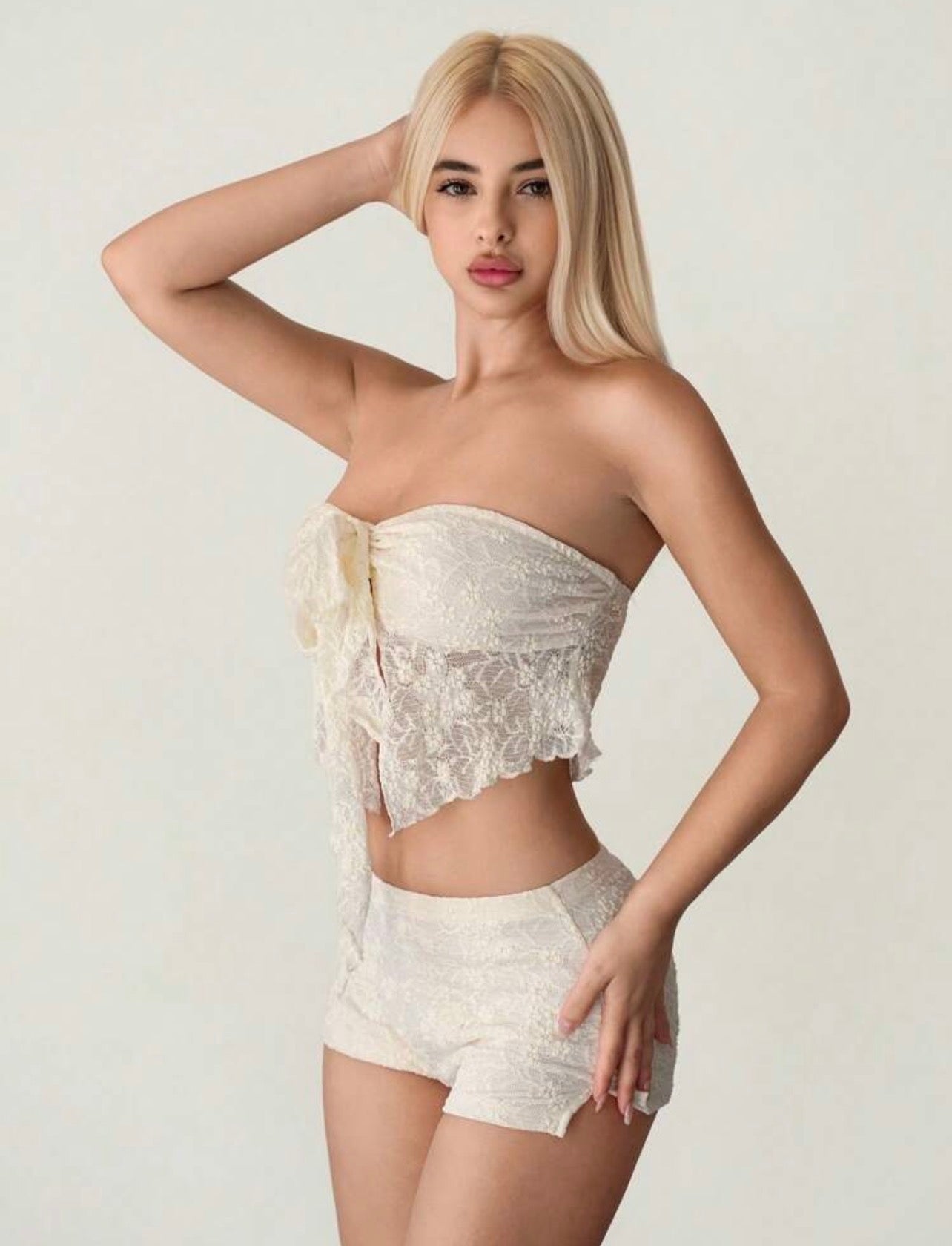 Conjunto de Encaje Dos Piezas - Ángel Coquette