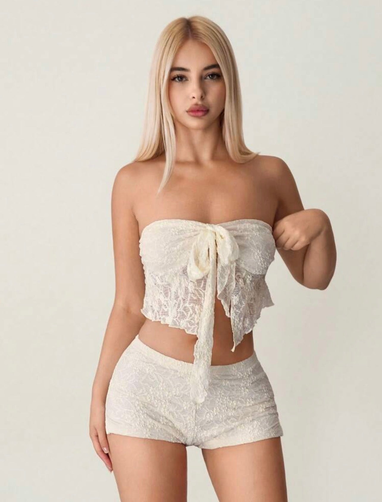 Conjunto de Encaje Dos Piezas - Ángel Coquette
