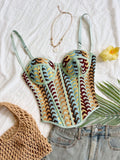 Corsé Crop Top de Ganchillo Ondas Boho