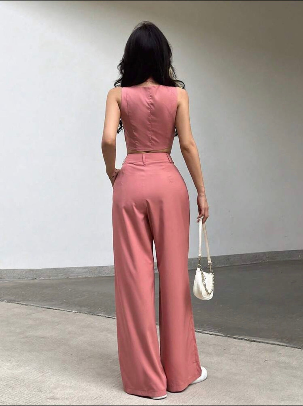 Conjunto Sastrero Verona – Chaleco Crop y Pantalón Wide Leg