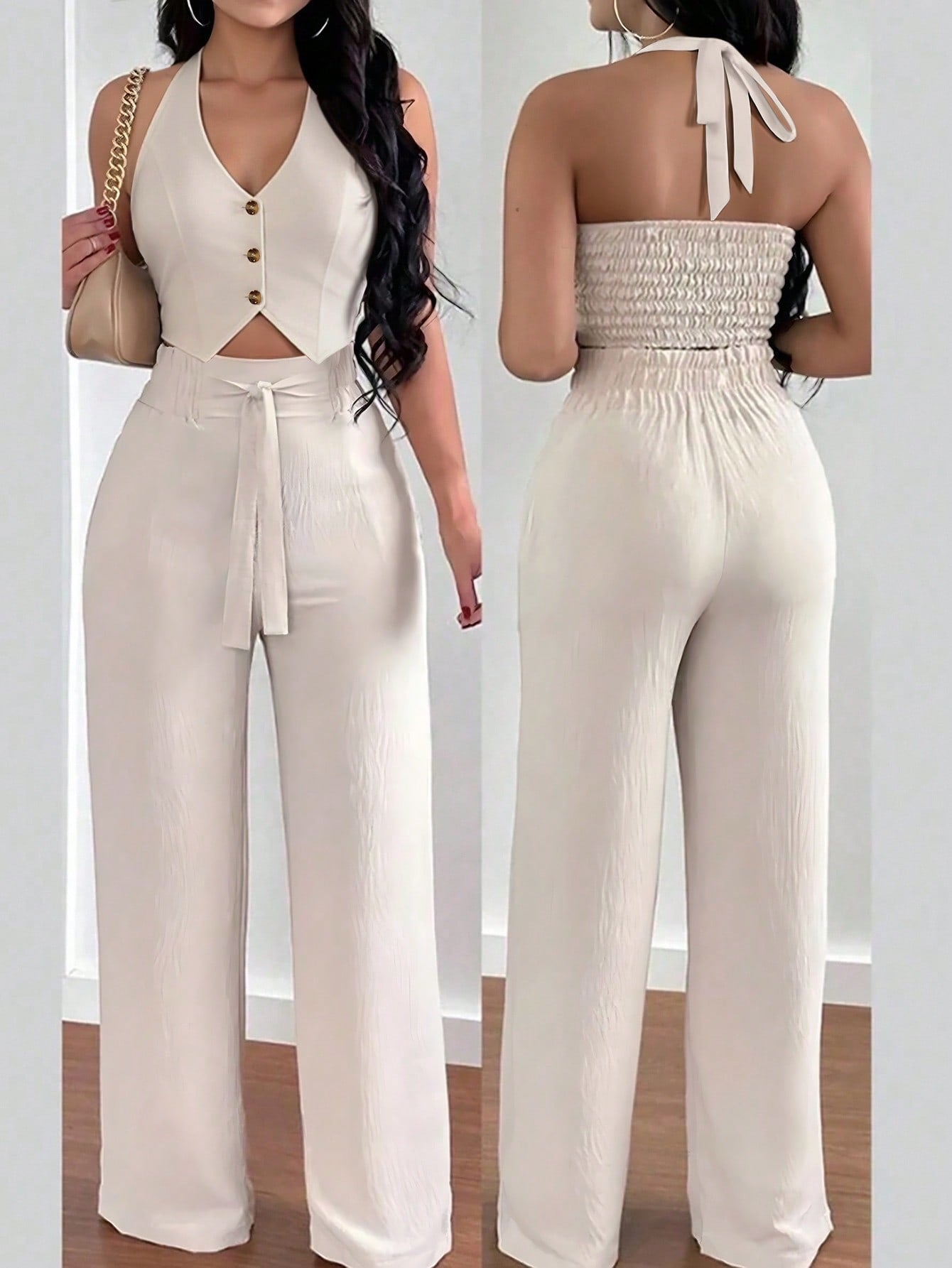 Conjunto Dos Piezas Stratus – Top Strapless y Pantalón Flare
