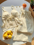 Conjunto Resort Plisado Dos Piezas - Vainilla Soft