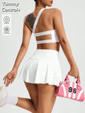 Conjunto Deportivo Asimétrico con Falda-Shorte – Elegancia y Dinatismo