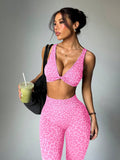 Conjunto Deportivo Animal Print Rosa de 2 Piezas