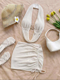 Set Resort Bahamas – Top Halter Escotado y Minifalda Fruncida