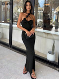 Vestido Maxi Gala "Noir Rosette"